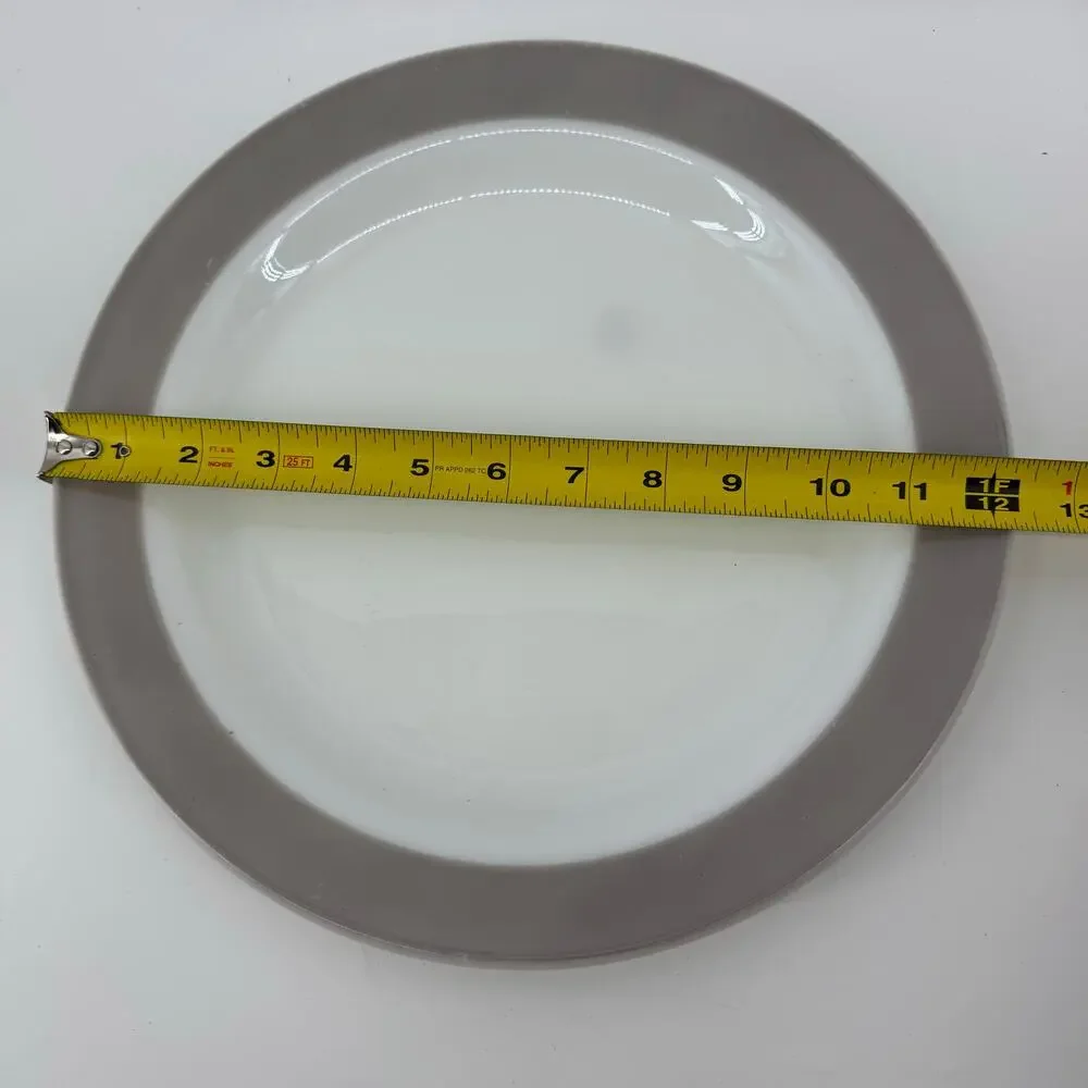 PYREX Opalware Gray Band Chop Plate Serving Platter 12